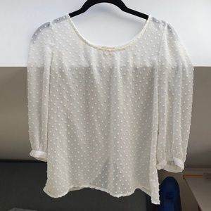 Pins & Needles White Dot 3/4 Top